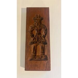 Carved Wooden Cookie or Gingerbread Board Dutch Style